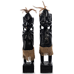 Комплект из 2-х деревянных статуэток Asmat Statuettes Black варинант исполнения - 4 | Loft Concept в Тюмени