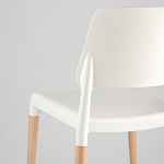 Пластиковый стул на ножках из массива бука Ferret White варинант исполнения - 7 | Loft Concept в Тюмени