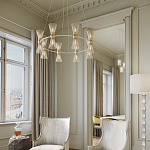 Люстра круглая с фактурными абажурами из тонких металлических палочек Wild Thorns варинант исполнения - 3 | Loft Concept в Тюмени