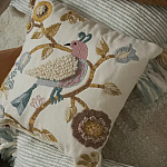 Чехол на подушку с кисточками и вышивкой птиц Ethnic mix Birds Square варинант исполнения - 6 | Loft Concept в Тюмени