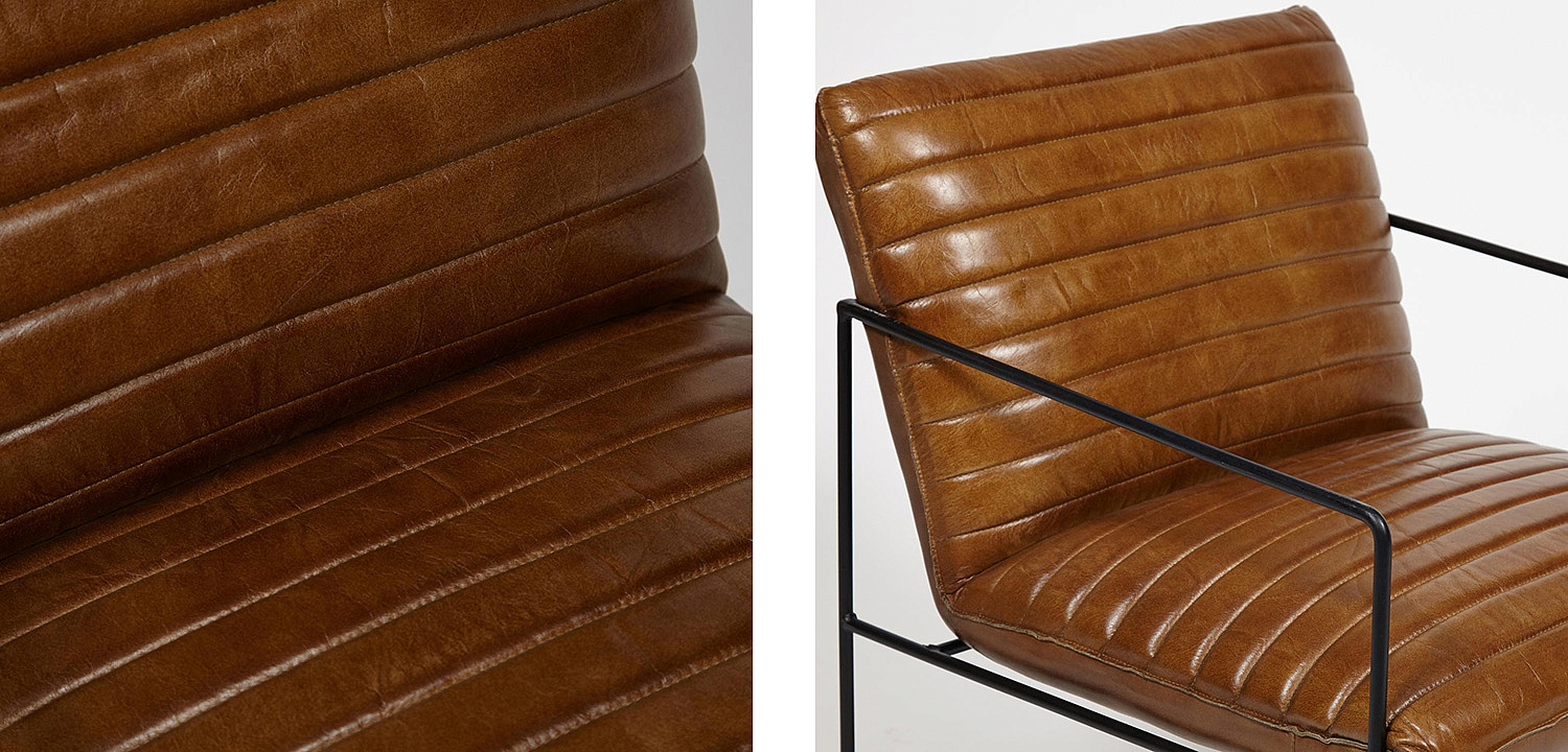 Кресло Industrial Frame buffalo leather armchair - Loft-Concept в Тюмени
