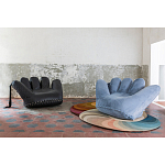 Дизайнерское плюшевое кресло в форме руки голубое Poltronova Joe Plush Baby Blue Armchair варинант исполнения - 2 | Loft Concept в Тюмени