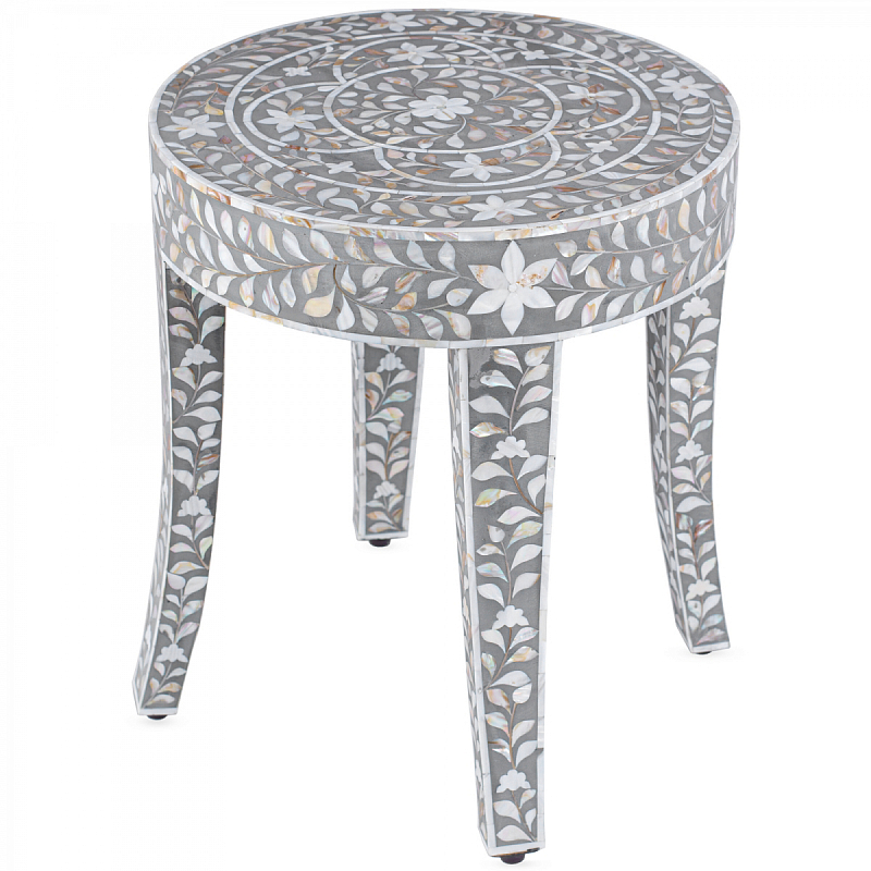 Столик MOTHER OF PERAL INLAY STOOL Серый ivory ( слоновая кость ) Перламутровый Столик MOTHER OF PERAL INLAY STOOL Серый ivory ( слоновая кость ) Перламутровый в Тюмени | Loft Concept