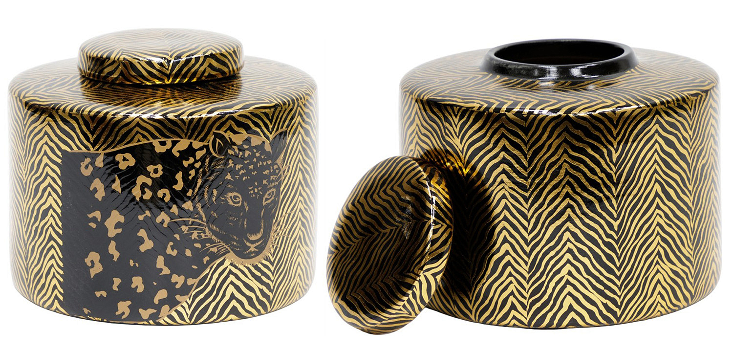 Ваза Leopard Vase black and gold 18 Ваза Leopard Vase black and gold 18 - Loft-Concept в Тюмени