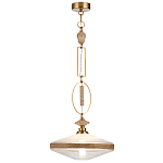 Подвесной светильник с плоским прозрачным плафоном и декоративной вставкой из текстурного камня Tectona  варинант исполнения - 3 | Loft Concept в Тюмени