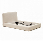 Кровать со съемным бежевым чехлом из ткани букле White Boucle Collection варинант исполнения - 2 | Loft Concept в Тюмени