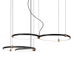 Люстра подвесная светодиодная с 4-мя кольцами черный металл Ring Horizontal варинант исполнения - 1 | Loft Concept в Тюмени