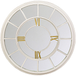 Зеркало настенное в белой металлической раме в виде часов Mirror Tower Clock варинант исполнения - 1 | Loft Concept в Тюмени
