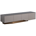 Тумба под телевизор со стеклянной столешницей и с выдвижными ящиками Minimalist Accent варинант исполнения - 1 | Loft Concept в Тюмени