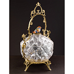 Конфетница с бронзовой ручкой и фарфоровой птичкой на крышке Eden Garden варинант исполнения - 5 | Loft Concept в Тюмени