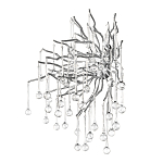 Бра с лучеобразным основанием и подвесками из прозрачного стекла в виде длинных капель Droplet Chandelier варинант исполнения - 11 | Loft Concept в Тюмени