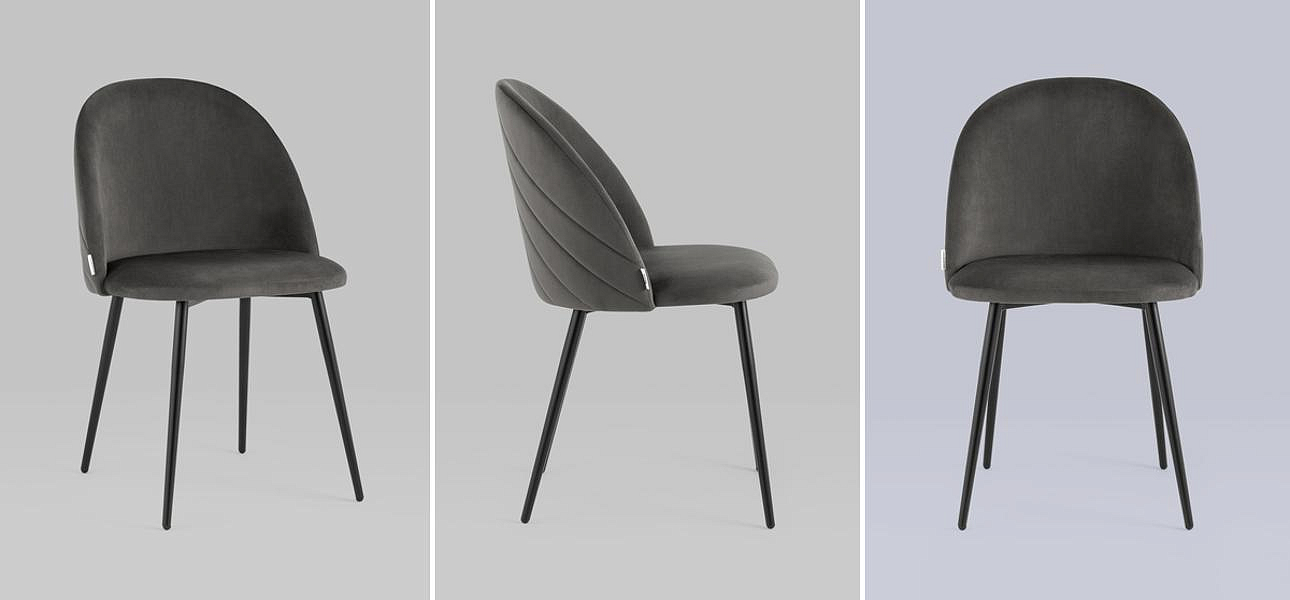 Стул Серый Велюр Miruna Leaf Chair Стул Серый Велюр Miruna Leaf Chair - Loft-Concept в Тюмени