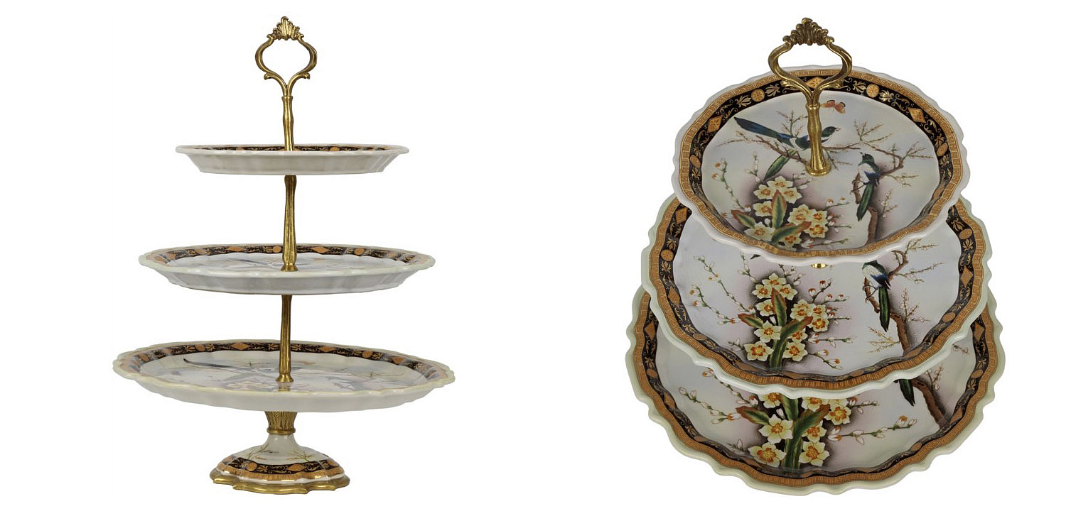 Блюдо трехъярусное Magpies on Cherry Blossom - Loft-Concept в Тюмени