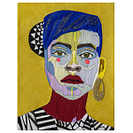 Картина с вышивкой Портрет wall panel People with the yellow ear 1 варинант исполнения - 2 | Loft Concept в Тюмени