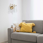 Бра золотого цвета с ветвями и белыми овальными стеклянными подвесками Droplet Chandelier варинант исполнения - 7 | Loft Concept в Тюмени