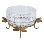 Чаша из прозрачного стекла на бронзовых ножках в виде стрекоз Eden Garden варинант исполнения - 1 | Loft Concept в Тюмени