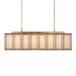 Люстра прямоугольная с каркасом золотого цвета Soft Glow Lamps варинант исполнения - 1 | Loft Concept в Тюмени