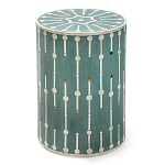 Приставной круглый столик с инкрустацией blue Mandika Bone Inlay  варинант исполнения - 2 | Loft Concept в Тюмени