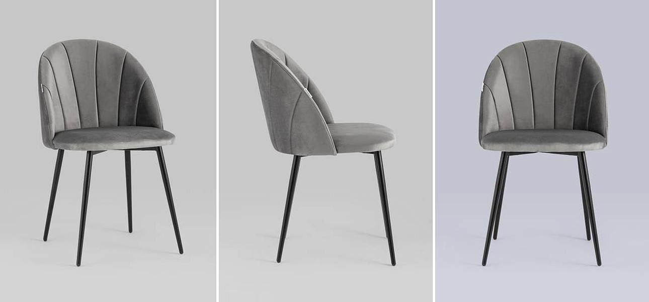 Стул Balsari S Chair Серый Велюр Стул Balsari S Chair Серый Велюр - Loft-Concept в Тюмени