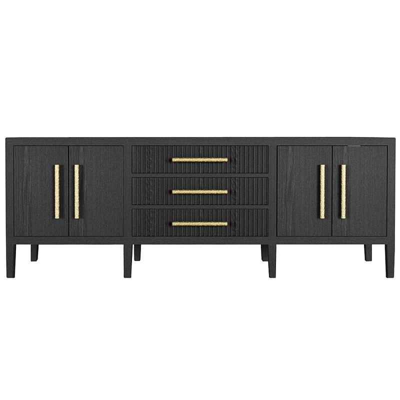 Большая VT-тумба Primo шпон Черный дуб Черный Золотой в Тюмени | Loft Concept 