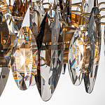 Люстра подвесная круглая с овальными подвесками из стекла дымчатого цвета Harlow Crystal Round варинант исполнения - 2 | Loft Concept в Тюмени