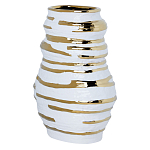Ваза белая с рельефной поверхностью и золотыми полосами Vase Beehive варинант исполнения - 1 | Loft Concept в Тюмени