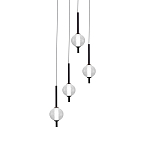 Люстра светодиодная каскадная с 4-мя сферическими стеклянными плафонами Splatter варинант исполнения - 2 | Loft Concept в Тюмени