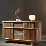 Дизайнерский комод овальный с фактурным фасадом и вставками из плетеных элементов Ambar варинант исполнения - 2 | Loft Concept в Тюмени