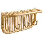 Настенная вешалка из ротанга с полкой Willa Wall Shelf Hanger варинант исполнения - 1 | Loft Concept в Тюмени