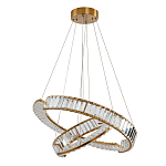 Светодиодная двухъярусная кольцевая люстра из хрусталя и стали и с пультом для регулировки света Maude Crystal Light варинант исполнения - 5 | Loft Concept в Тюмени