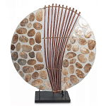 Настольная лампа из перламутра и дерева на подставке Indonesian Shell варинант исполнения - 2 | Loft Concept в Тюмени
