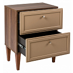 Тумба прикроватная бежевая из массива бука с 2-мя ящиками Wenge Light варинант исполнения - 4 | Loft Concept в Тюмени