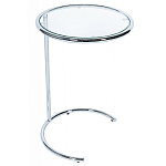 Приставной столик на серебристом основании с столешницей из стекла Noir варинант исполнения - 1 | Loft Concept в Тюмени