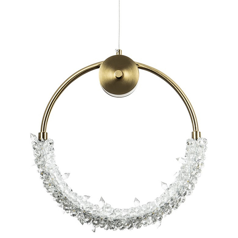 Подвесной светильник с плафоном в виде кольца Gilbertine Ring Hanging Lamp Прозрачный Латунь Подвесной светильник с плафоном в виде кольца Gilbertine Ring Hanging Lamp Прозрачный Латунь в Тюмени | Loft Concept