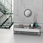 Настенное зеркало круглой формы в черной металлической раме BUBBLE MIRROR BLACK варинант исполнения - 2 | Loft Concept в Тюмени