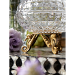 Конфетница прозрачная стеклянная на бронзовых ножках в виде морских коньков с крышкой в виде ракушки Eden Garden варинант исполнения - 5 | Loft Concept в Тюмени