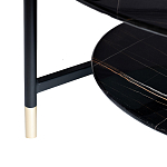 Стол журнальный круглый черный с полкой Inherence варинант исполнения - 5 | Loft Concept в Тюмени