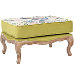 Банкетка из массива бука с изображением птиц и цветов Beige Green Chinoiserie Garden Banquette варинант исполнения - 1 | Loft Concept в Тюмени