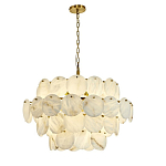 Люстра четырехъярусная с подвесками в форме дисков Cryptocrystalline Stone варинант исполнения - 3 | Loft Concept в Тюмени