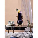 Ваза темно-синяя фарфоровая с бронзовыми ручками и ножками Eden Garden варинант исполнения - 6 | Loft Concept в Тюмени