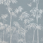 Обои ручная роспись Distant Bamboo Special Colourway on Azure Cobalt painted Xuan paper варинант исполнения - 1 | Loft Concept в Тюмени