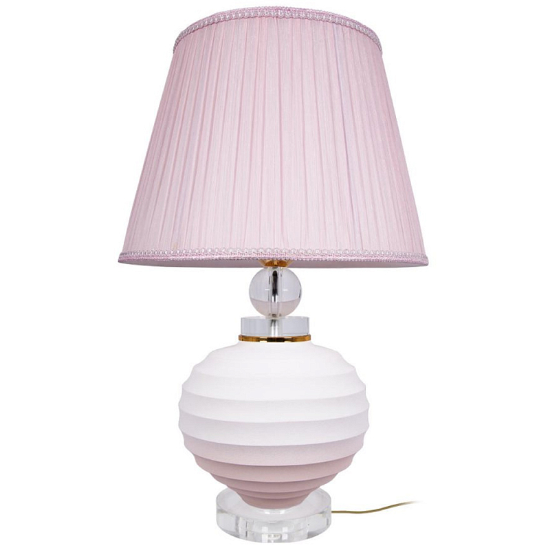 Настольная лампа керамическая Pink lampshade Белый Розовый Настольная лампа керамическая Pink lampshade Белый Розовый в Тюмени | Loft Concept