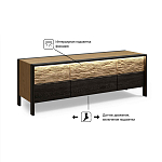 ТВ тумба 2 двери и 2 ящика с подсветкой на рельефном фасаде Warm Industrial варинант исполнения - 8 | Loft Concept в Тюмени