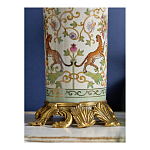 Ваза высокая из фарфора на бронзовом основании Turquoise Blooming Garden варинант исполнения - 7 | Loft Concept в Тюмени