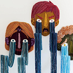 Вязаный Арт-Объект на стену из трех элементов Triptych варинант исполнения - 1 | Loft Concept в Тюмени