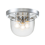 Потолочный светильник для ванных комнат с круглым стеклянным плафоном и тремя лампами Quoizel варинант исполнения - 6 | Loft Concept в Тюмени