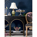 Чаша из прозрачного стекла на бронзовых ножках с фигурками попугаев Eden Garden варинант исполнения - 4 | Loft Concept в Тюмени