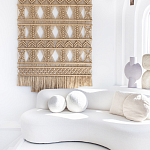 Панно на стену плетеное Макраме бежевый цвет  варинант исполнения - 3 | Loft Concept в Тюмени