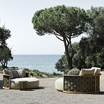 Дизайнерский уличный диван из массива дерева с плетеной спинкой PALINFRASCA Sofa варинант исполнения - 15 | Loft Concept в Тюмени