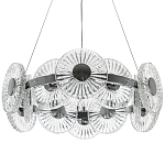 Люстра с круглыми рельефными плафонами Glass Peonies Chrome Chandelier варинант исполнения - 1 | Loft Concept в Тюмени